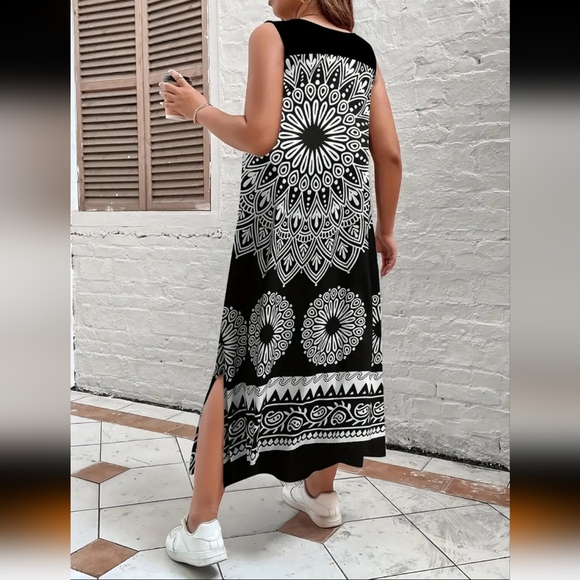 Chic Geometric Print Tank Dress - Picture 4 of 4